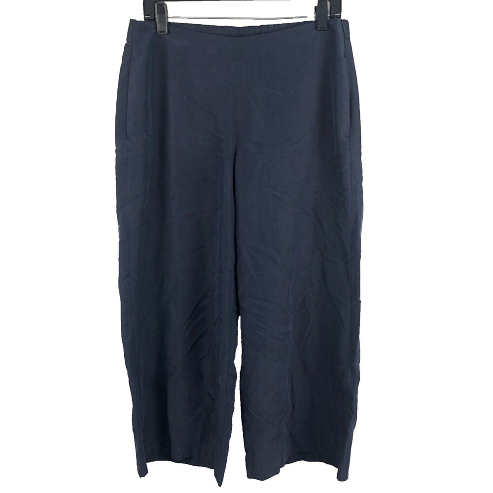 J. Jill Pants Womens Small Blue Mid Rise Cropped Modal Blend Pockets Lagenlook